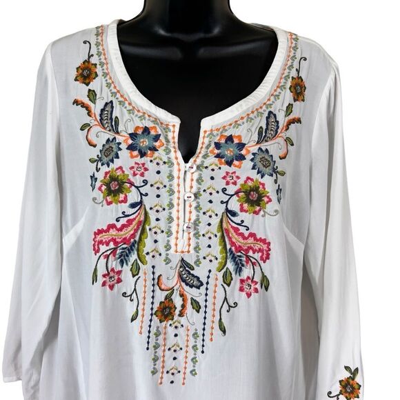 J. Jill Emroidered White Tunic - Picture 2 of 15